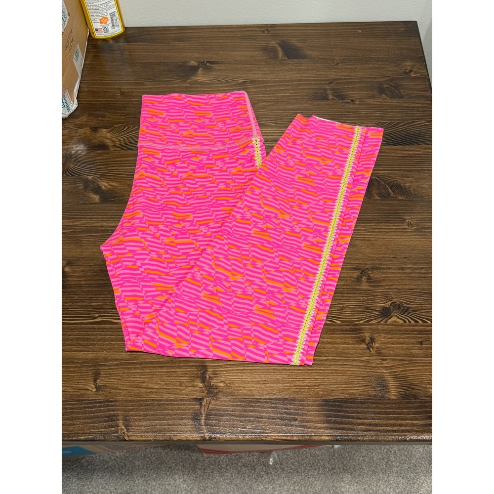 OFFLINE‎ By Aerie Leggings Women's XL Pink Striped High Waisted Yoga Athleisure - Picture 6 of 7